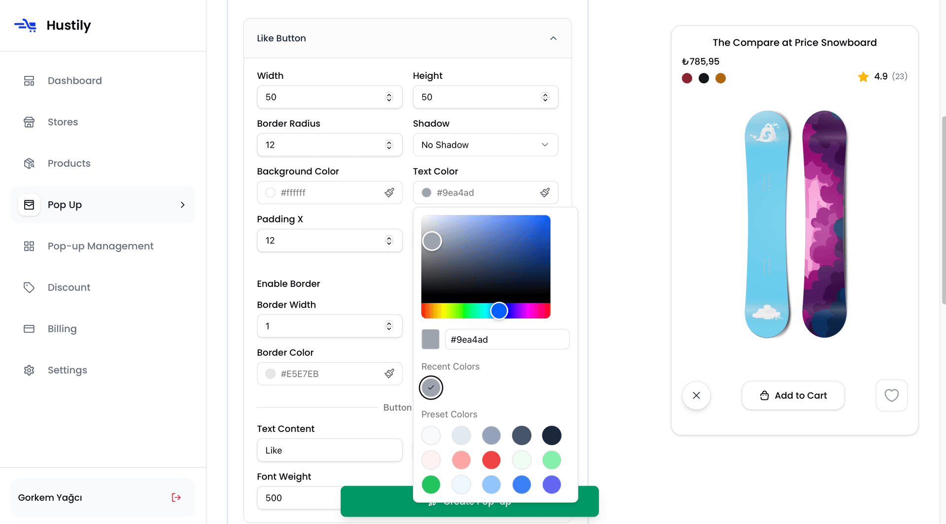 Button Customization | Hustily